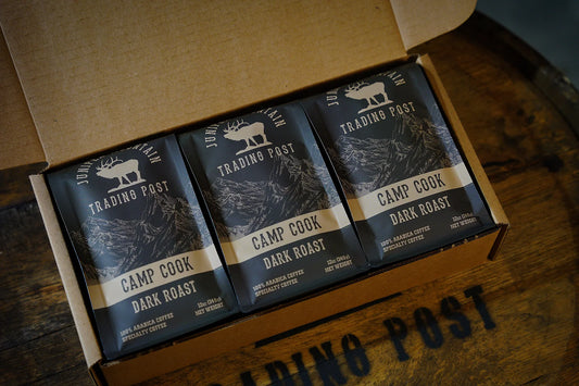 Juniper Mountain Coffee Camp Cook three pack of arabica specialty coffee